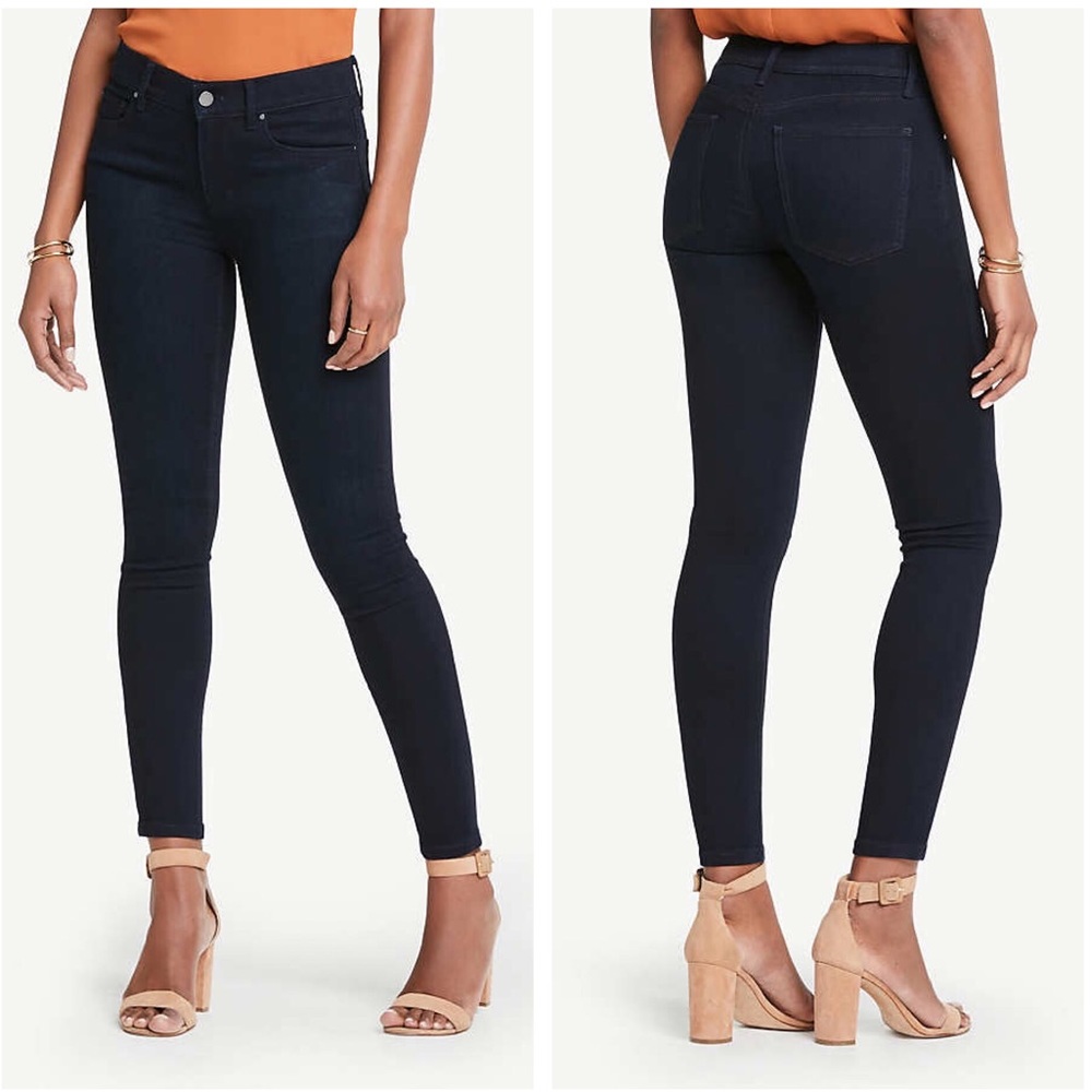 Ann Taylor Dark Blue Modern Skinny Jeans 0